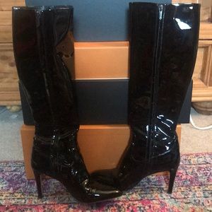 Sam Edelman black patent leather boots 8.5
